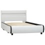 Estructura cama con LED cuero sintético blanco 100x200 cm de vidaXL, Camas y somieres - Ref: Foro24-284967, Precio: 247,99 €,...