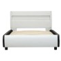 Estructura cama con LED cuero sintético blanco 100x200 cm de vidaXL, Camas y somieres - Ref: Foro24-284967, Precio: 247,99 €,...