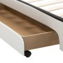 Estructura cama con LED cuero sintético blanco 100x200 cm de vidaXL, Camas y somieres - Ref: Foro24-284967, Precio: 247,99 €,...