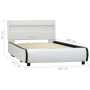 Estructura cama con LED cuero sintético blanco 100x200 cm de vidaXL, Camas y somieres - Ref: Foro24-284967, Precio: 247,99 €,...