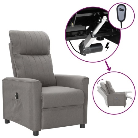 Sillón reclinable eléctrico tela gris claro de vidaXL, Sillones - Ref: Foro24-3098877, Precio: 210,41 €, Descuento: %