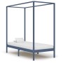 Estructura de cama con dosel madera maciza pino gris 90x200 cm de vidaXL, Camas y somieres - Ref: Foro24-283274, Precio: 97,9...