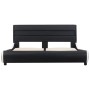 Bed frame with LED black synthetic leather 160x200 cm by vidaXL, Beds and slatted bases - Ref: Foro24-285024, Price: 269,85 €...