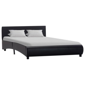 Estructura de cama de cuero sintético negro 140x200 cm de vidaXL, Camas y somieres - Ref: Foro24-285453, Precio: 216,66 €, De...