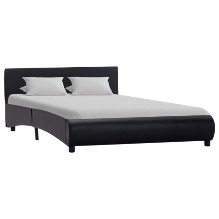 Estructura de cama de cuero sintético negro 140x200 cm de vidaXL, Camas y somieres - Ref: Foro24-285453, Precio: 216,42 €, De...