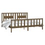 Honey brown pine wood bed frame with headboard 180x200 cm by vidaXL, Beds and slatted bases - Ref: Foro24-3188184, Price: 165...