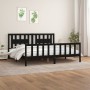 Black pine wood bed frame with headboard 180x200 cm by vidaXL, Beds and slatted bases - Ref: Foro24-3188185, Price: 198,99 €,...