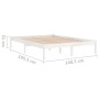 Weißer Massivholzbettrahmen 135x190 cm von vidaXL, Betten und Lattenroste - Ref: Foro24-809993, Preis: 84,37 €, Rabatt: %