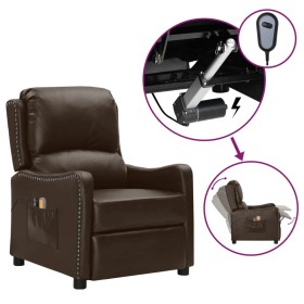 Electric massage chair shiny brown synthetic leather by vidaXL, Armchairs - Ref: Foro24-3098772, Price: 228,99 €, Discount: %