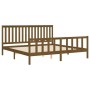 Estructura cama con cabecero madera pino marrón miel 200x200 cm de vidaXL, Camas y somieres - Ref: Foro24-3188229, Precio: 17...