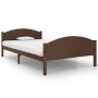 Dark brown solid pine wood bed frame 120x200 cm by vidaXL, Beds and slatted bases - Ref: Foro24-322043, Price: 102,99 €, Disc...