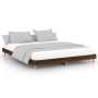 Estructura de cama madera de ingeniería marrón roble 200x200 cm de vidaXL, Camas y somieres - Ref: Foro24-832012, Precio: 129...