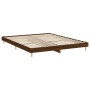 Estructura de cama madera de ingeniería marrón roble 200x200 cm de vidaXL, Camas y somieres - Ref: Foro24-832012, Precio: 129...