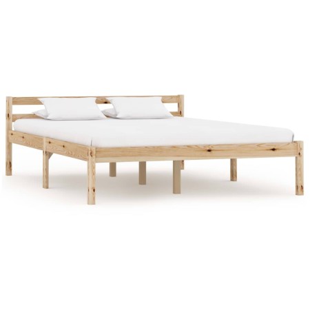 Solid pine wood bed frame 140x200 cm by vidaXL, Beds and slatted bases - Ref: Foro24-283193, Price: 131,99 €, Discount: %