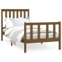 Honey brown pine wood bed frame with headboard 100x200 cm by vidaXL, Beds and slatted bases - Ref: Foro24-3188199, Price: 135...