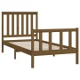 Honey brown pine wood bed frame with headboard 100x200 cm by vidaXL, Beds and slatted bases - Ref: Foro24-3188199, Price: 135...