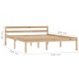 Solid pine wood bed frame 140x200 cm by vidaXL, Beds and slatted bases - Ref: Foro24-283193, Price: 131,99 €, Discount: %