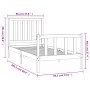 Estructura de cama con cabecero madera maciza de pino 90x200 cm de vidaXL, Camas y somieres - Ref: Foro24-3188191, Precio: 94...