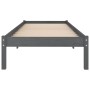 Solid gray pine wood bed frame 100x200 cm by vidaXL, Beds and slatted bases - Ref: Foro24-810009, Price: 67,52 €, Discount: %