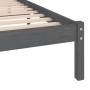 Solid gray pine wood bed frame 100x200 cm by vidaXL, Beds and slatted bases - Ref: Foro24-810009, Price: 67,52 €, Discount: %