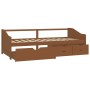 3 seater sofa bed with drawers solid pine honey brown 90x200 cm by vidaXL, Beds and slatted bases - Ref: Foro24-322171, Price...