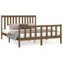 Honey brown pine wood bed frame with headboard 160x200 cm by vidaXL, Beds and slatted bases - Ref: Foro24-3188219, Price: 173...