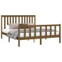 Honey brown pine wood bed frame with headboard 160x200 cm by vidaXL, Beds and slatted bases - Ref: Foro24-3188219, Price: 173...