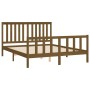 Honey brown pine wood bed frame with headboard 160x200 cm by vidaXL, Beds and slatted bases - Ref: Foro24-3188219, Price: 173...