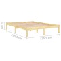 Bettgestell aus Massivholz 120x190 cm von vidaXL, Betten und Lattenroste - Ref: Foro24-809987, Preis: 75,46 €, Rabatt: %