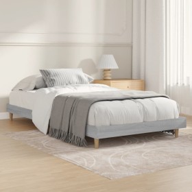 Sonoma gray engineered wood bed frame 100x200 cm by vidaXL, Beds and slatted bases - Ref: Foro24-832059, Price: 70,99 €, Disc...