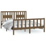 Honey brown pine wood bed frame with headboard 150x200cm by vidaXL, Beds and slatted bases - Ref: Foro24-3188174, Price: 156,...