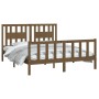 Honey brown pine wood bed frame with headboard 150x200cm by vidaXL, Beds and slatted bases - Ref: Foro24-3188174, Price: 156,...