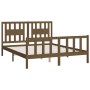 Honey brown pine wood bed frame with headboard 150x200cm by vidaXL, Beds and slatted bases - Ref: Foro24-3188174, Price: 156,...