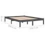 Estructura de cama madera maciza gris King Size 150x200 cm de vidaXL, Camas y somieres - Ref: Foro24-810024, Precio: 127,35 €...