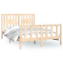 Bed frame with solid pine wood headboard 120x200 cm by vidaXL, Beds and slatted bases - Ref: Foro24-3188161, Price: 118,76 €,...