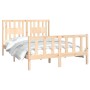 Bed frame with solid pine wood headboard 120x200 cm by vidaXL, Beds and slatted bases - Ref: Foro24-3188161, Price: 118,76 €,...