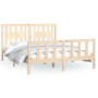 Bed frame with solid pine wood headboard 150x200cm by vidaXL, Beds and slatted bases - Ref: Foro24-3188171, Price: 157,65 €, ...