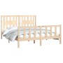 Bed frame with solid pine wood headboard 150x200cm by vidaXL, Beds and slatted bases - Ref: Foro24-3188171, Price: 157,65 €, ...