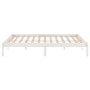 White solid wood bed frame Supe King 180x200 cm by vidaXL, Beds and slatted bases - Ref: Foro24-810033, Price: 100,89 €, Disc...