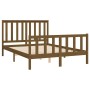 Honey brown pine wood bed frame with headboard 140x200 cm by vidaXL, Beds and slatted bases - Ref: Foro24-3188209, Price: 154...