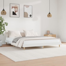 White engineered wood bed frame 200x200 cm by vidaXL, Beds and slatted bases - Ref: Foro24-832005, Price: 135,87 €, Discount: %