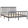 Gray pine wood bed frame with headboard 150x200cm by vidaXL, Beds and slatted bases - Ref: Foro24-3188213, Price: 161,41 €, D...