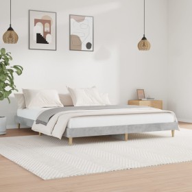 Concrete gray plywood bed frame 140x200cm by vidaXL, Beds and slatted bases - Ref: Foro24-832041, Price: 119,99 €, Discount: %