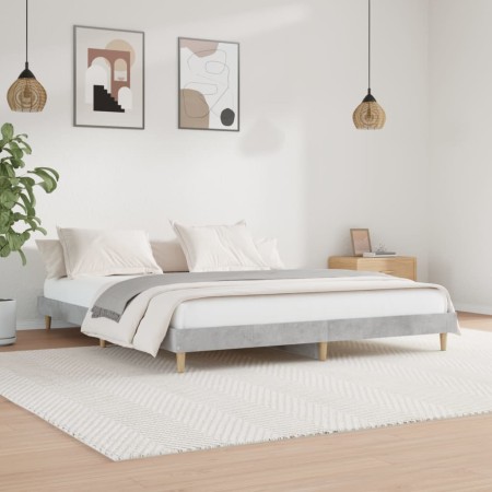 Concrete gray plywood bed frame 140x200cm by vidaXL, Beds and slatted bases - Ref: Foro24-832041, Price: 119,90 €, Discount: %