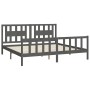 Gray pine wood bed frame with headboard 180x200cm by vidaXL, Beds and slatted bases - Ref: Foro24-3188183, Price: 176,99 €, D...