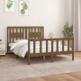 Honey brown pine wood bed frame with headboard 120x200 cm by vidaXL, Beds and slatted bases - Ref: Foro24-3188164, Price: 136...