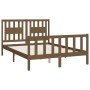 Honey brown pine wood bed frame with headboard 120x200 cm by vidaXL, Beds and slatted bases - Ref: Foro24-3188164, Price: 136...