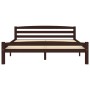 Dark brown solid pine wood bed frame 160x200 cm by vidaXL, Beds and slatted bases - Ref: Foro24-322086, Price: 171,60 €, Disc...