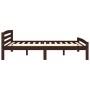 Dark brown solid pine wood bed frame 160x200 cm by vidaXL, Beds and slatted bases - Ref: Foro24-322086, Price: 171,99 €, Disc...