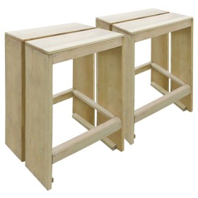 Garden stools 2 units impregnated pine wood by vidaXL, Garden chairs - Ref: Foro24-44911, Price: 40,35 €, Discount: %